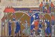 Israel / Palestine: Illustration from the 13th century Morgan Bible of David bringing the Ark into Jerusalem (2 Samuel 6)